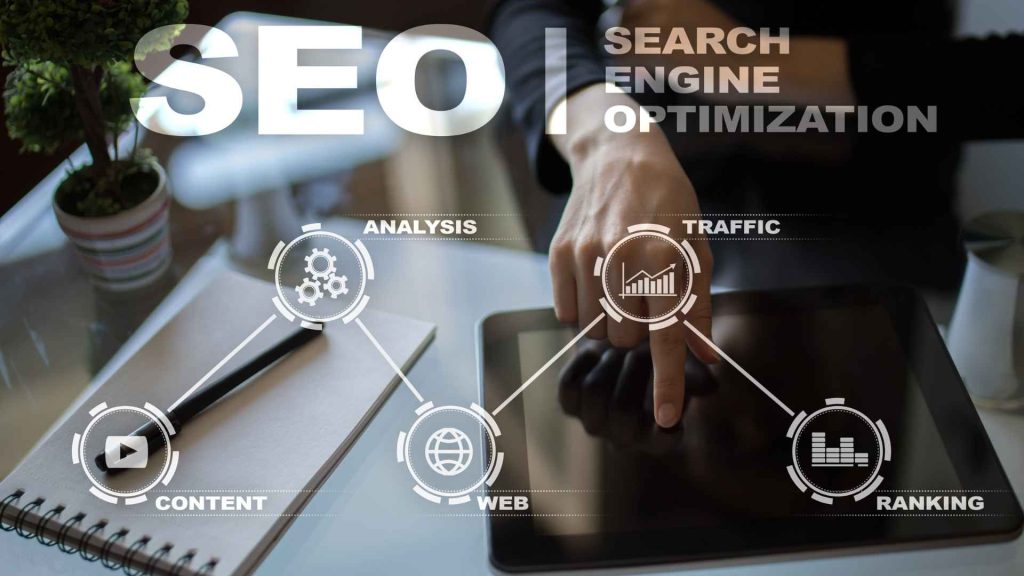 Smart home SEO dashboard with keyword analysis, backlink strategies, and traffic reports for improving search engine visibility in the home automation market.